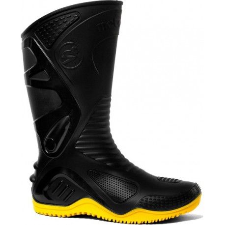 Bota PVC Cano Curto Preta Sola Amarela 41 Motosafe