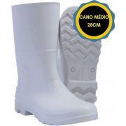 Bota PVC Cano Médio 28 Sem Forro Branca N38 Safety Boots