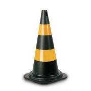 Cone Polietileno 75CM Preto/Amarelo Vonder