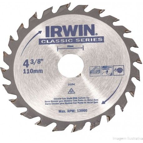 Disco Serra Circular (4.3/8") 110X20MM 30 Dentes Irwin