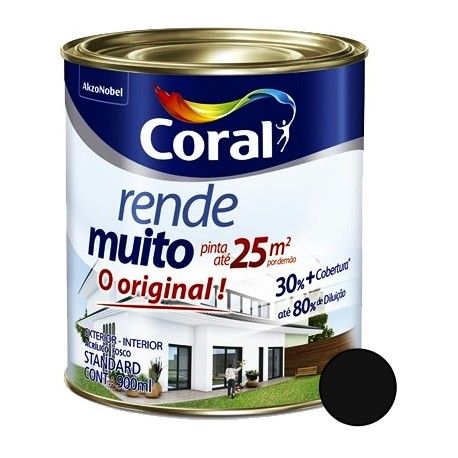 Esmalte Sintético Fosco 900ML Preto Coralar