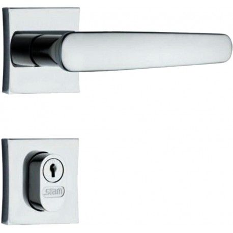 Fechadura Externa Classic 3100 40MM Roseta Quadrada Inox Stam