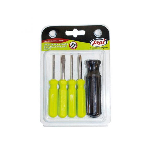 Kit Mini Chaves Fenda/Phillips 5pcs JAPI 