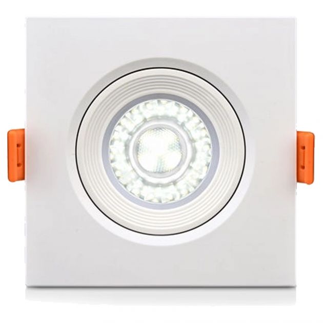 Luminária LED Ecospot Embutir 5W 3000K Quadrada Bivolt Elgin