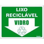 Placa Poliestireno 15x20CM Vidro Reciclável Sinalize