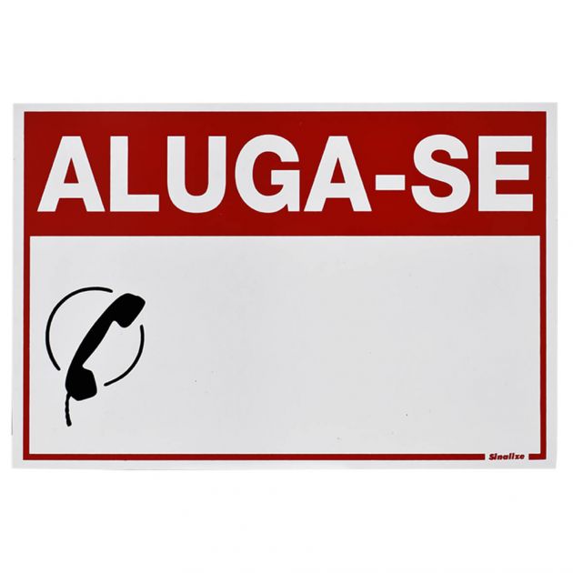 Placa Poliestireno 20x30CM Aluga-se Sinalize