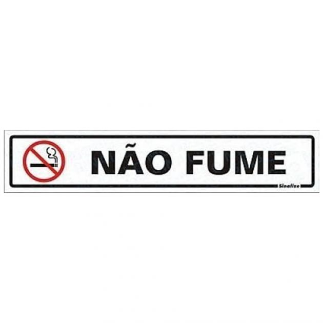 Placa Poliestireno 5x25CM Não Fume Sinalize