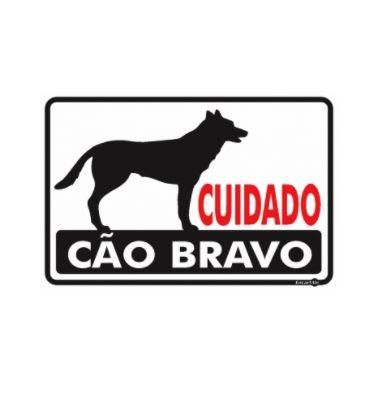 Placa Sinalização 20x30cm Cuidado Cão Sinalize