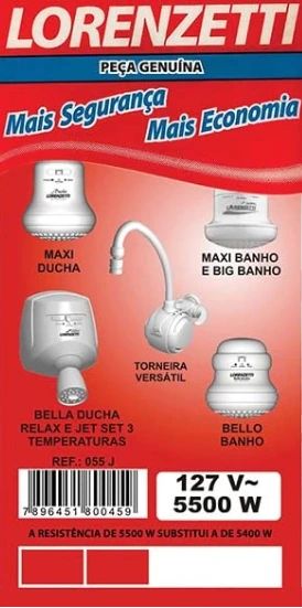 Resistência Maxi Ducha 127V/5500W Original Lorenzetti