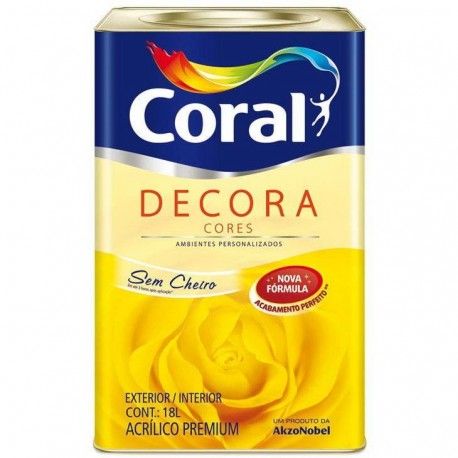 Tinta Acrílica Semi Brilho Premium Branco Gelo Decora Brancos 18L Coral