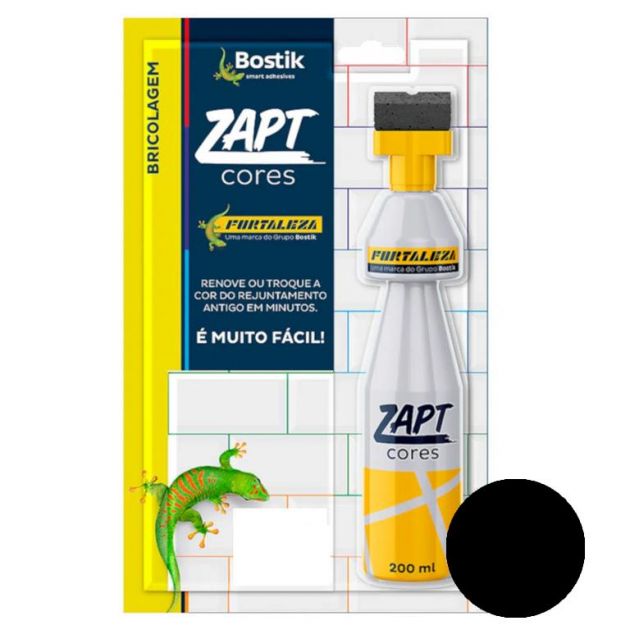 Tinta Para Rejunte - Zapt Cores Preto 200ML Fortaleza